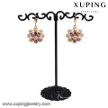 64155 xuping moda venta al por mayor 18 k delicat italiano multicolor circón piedra chapado en oro juegos de joyas